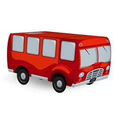 Large Plain Bus Shape Box | Pack of 10 | 4 Colors | Great for Gifting-Red